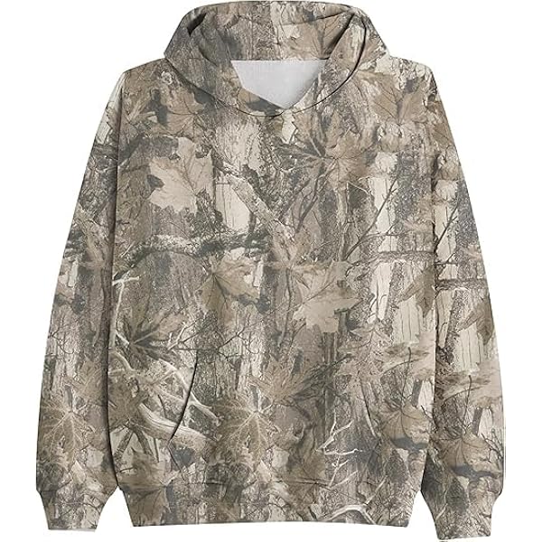 MISSACTIVER Camo Zip Up Hoodie Women Men Maple Leaf Print
